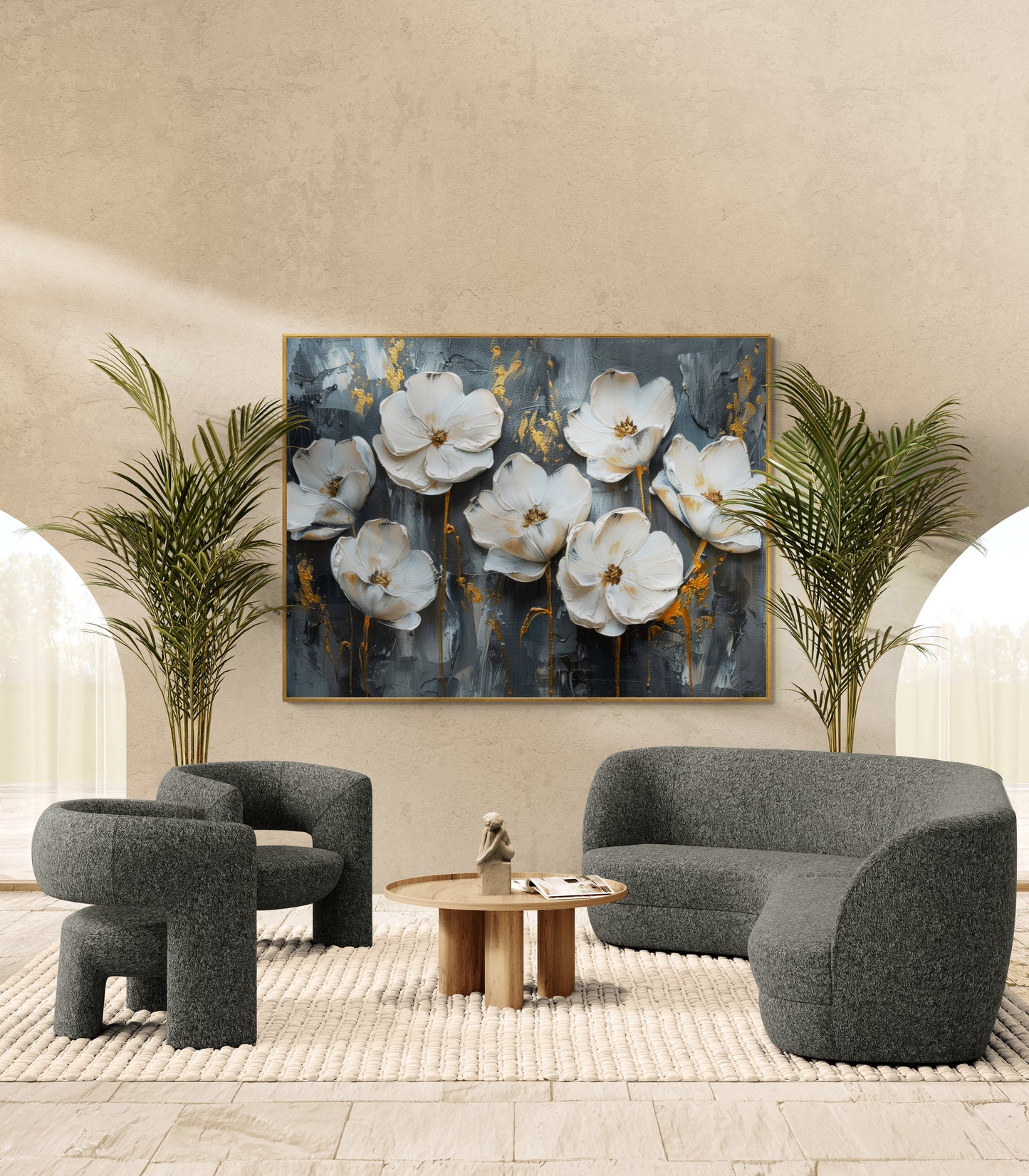 Bouquet d’Élégance sur Fond Foncé
